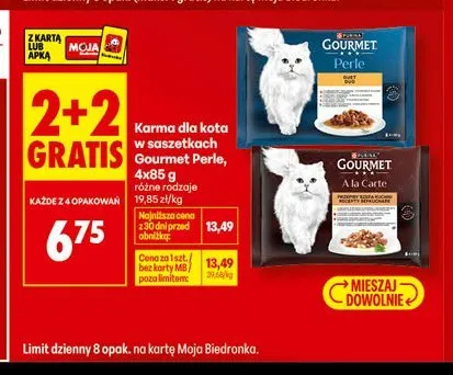 Karma dla kota Gourmet A la Carte 4-pak 85 g promocja w Biedronka