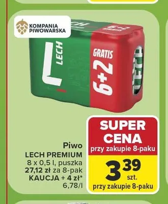 Piwo Lech Premium 8-pak promocja w Carrefour