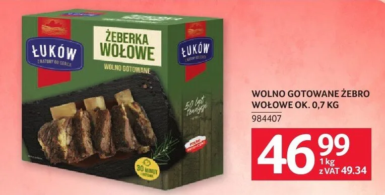 Żebro wołowe wolno gotowane promocja w Selgros