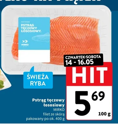 Pstrąg tęczowy łososiowy Mirko filet ze skórą pakowany po ok. 400g promocja w Intermarche