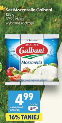 Ser Mozzarella Galbani promocja w Delikatesy Centrum