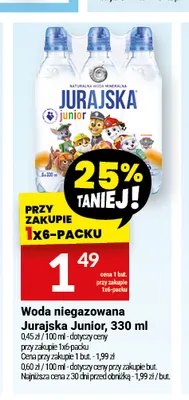 Woda niegazowana Jurajska Junior promocja w Twój Market