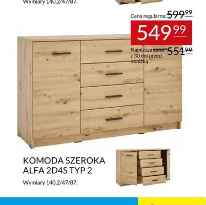 Komoda szeroka Alfa 2D4S typ 2 promocja w Abra Meble