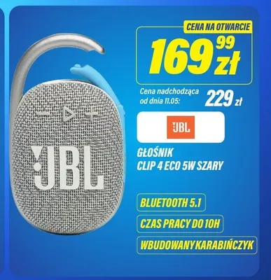 Głośnik JBL Clip 4 Eco 5W szary promocja w RTV EURO AGD