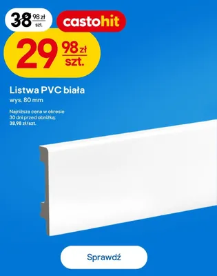 Listwa PVC biała promocja w Castorama