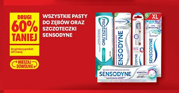 Pasty do zębów oraz szczoteczki Sensodyne promocja w Biedronka