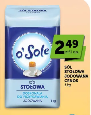 Sól stołowa jodowana Cenos o'Sole promocja w Euro Sklep