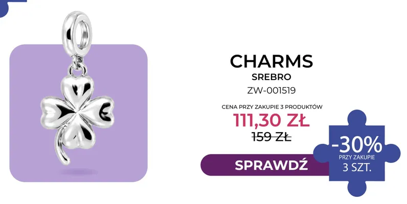 Charms srebro ZW-001519 Briju promocja w Briju
