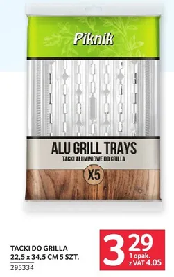 Tacki do grilla aluminiowe 22,5x34,5cm Piknik 295334 promocja w Selgros