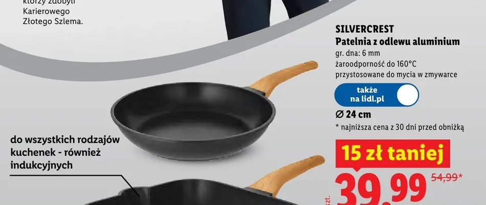 Patelnia z odlewu aluminium Ø 24cm promocja w Lidl