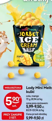 Lody Mini Melts kulki cola promocja w Żabka
