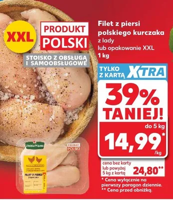 Filet z piersi polskiego kurczaka z lady lub opakowanie XXL promocja w Kaufland