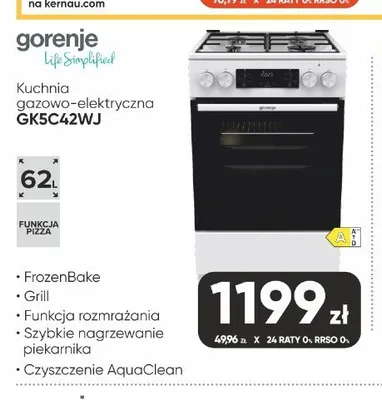 Kuchnia gazowo-elektryczna gorenje GK5C42WJ promocja w Max Elektro