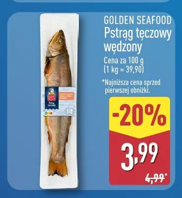 Pstrąg tęczowy wędzony Golden Seafood promocja w Aldi