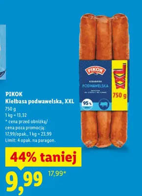 Kiełbasa podwawelska XXL promocja w Lidl