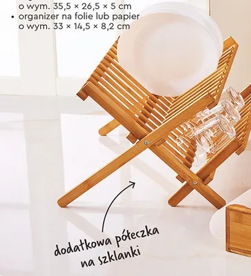 Składana suszarka do naczyń 38x23.5 cm Smukee promocja w Biedronka