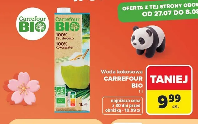 Woda kokosowa Carrefour Bio promocja w Carrefour