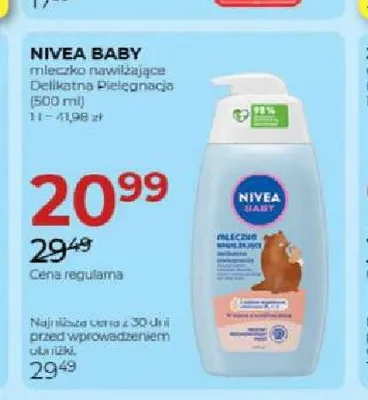 Mleczko nawilżające Nivea Baby Delikatna Pielęgnacja promocja w Drogerie Jawa