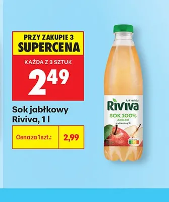 Sok jabłkowy Riviva promocja w Biedronka