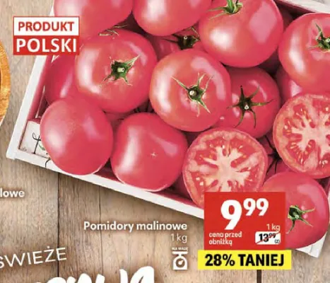 Pomidory malinowe polskie promocja w Delikatesy Centrum