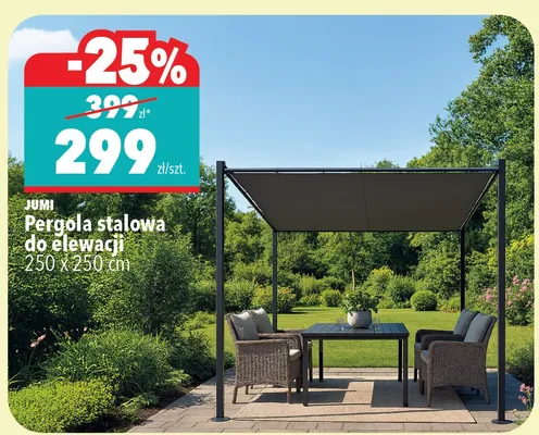 Pergola stalowa do elewacji Jumi 250x250cm promocja w Biedronka Home
