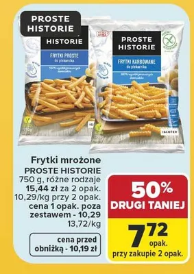 Frytki proste do piekarnika Proste Historie promocja w Carrefour Market