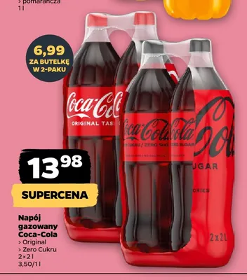 Napój gazowany Coca-Cola Zero Cukru 2-pak promocja w Netto