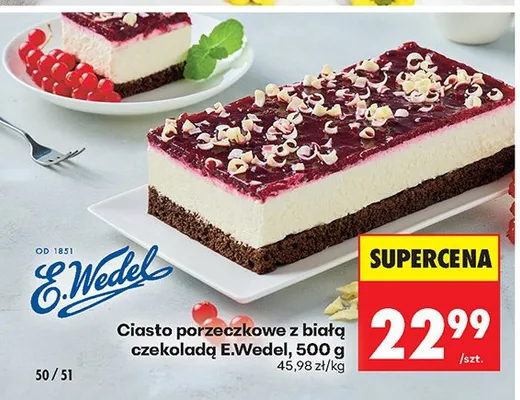 Ciasto porzeczkowe z białą czekoladą E.Wedel promocja w Biedronka