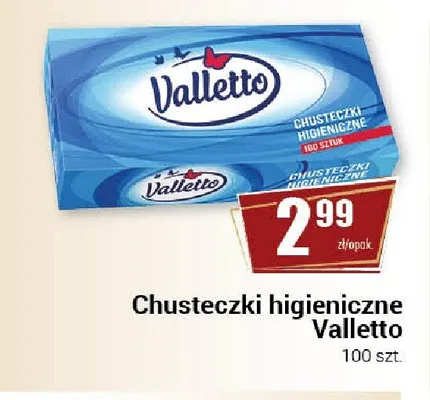 Chusteczki higieniczne Valletto promocja w Premium Nasz Sklep