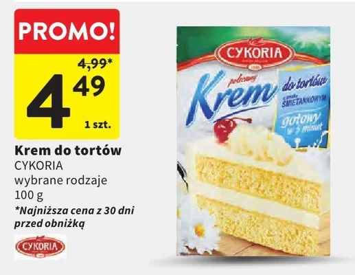 Krem do tortów wybrane rodzaje promocja w Intermarche