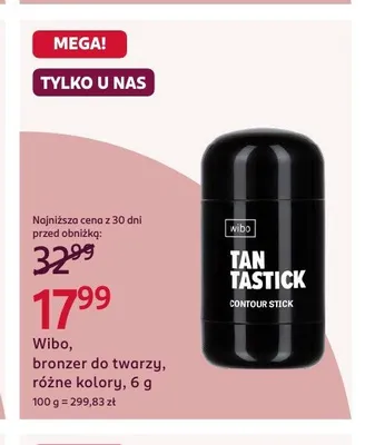 Bronzer do twarzy Wibo Tan Tastick promocja w Rossmann