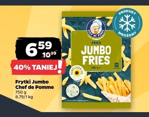 Frytki Jumbo Chef de Pomme promocja w Netto