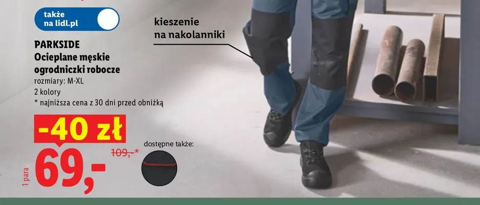Ocieplane męskie ogrodniczki robocze Parkside promocja w Lidl