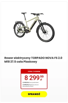 Rower elektryczny TORPADO NOVA FS 2,0 promocja w Media Expert