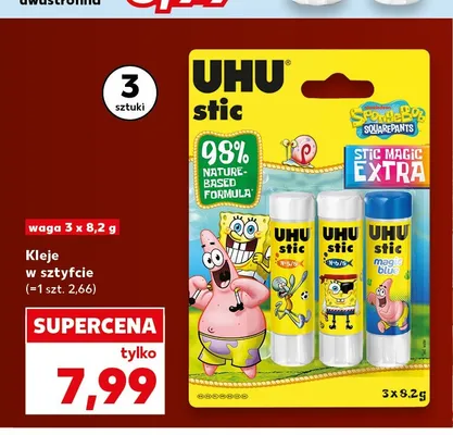 Kleje w sztyfcie UHU stic 3-pak promocja w BACK TO SCHOOL