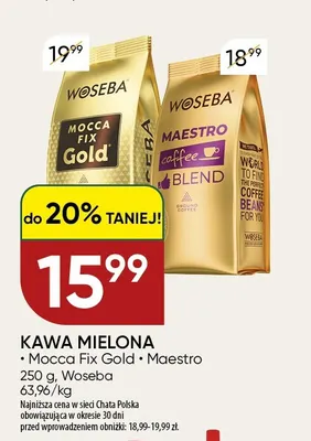 Kawa mielona Woseba Mocca Fix Gold promocja w Chata Polska