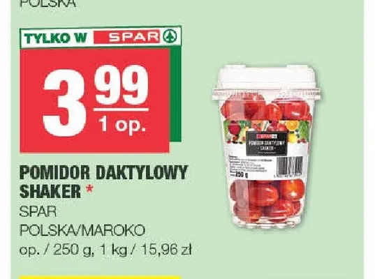 Pomidor daktylowy Shaker Spar Polska/Maroko promocja w SPAR