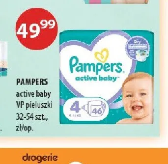 Pieluszki PAMPERS active baby VP 32-54szt. promocja w Drogerie Laboo