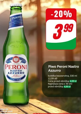 Piwo Peroni Nastro Azzurro promocja w Dino