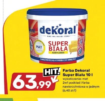 Farba Dekoral Super Biała promocja w Bricomarche