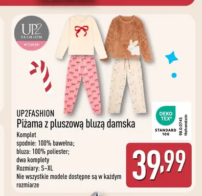 Piżama z pluszową bluzą damska UP2FASHION promocja w Aldi