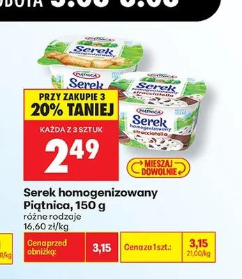 Serek homogenizowany Piątnica waniliowy promocja w Biedronka