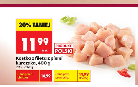 Kostka z fileta z piersi kurczaka promocja w Biedronka