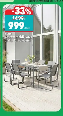 Zestaw mebli ogrodowych Meven Lorca grafit promocja w Biedronka Home