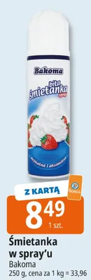 Śmietanka w spray'u Bakoma promocja w Leclerc