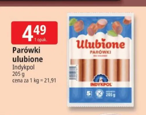 Parówki ulubione Indykpol promocja w Leclerc
