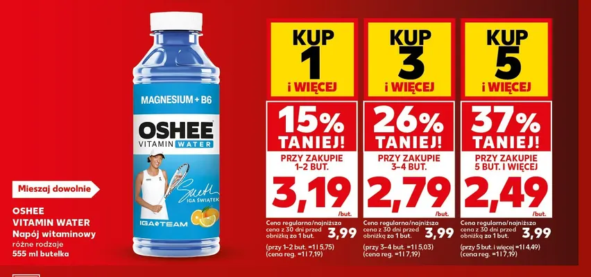 Napój witaminowy Oshee Vitamin Water promocja w Kaufland