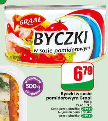 Byczki w sosie pomidorowym Graal promocja w Dino