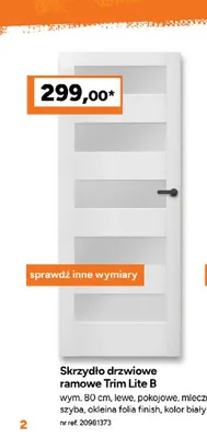 Skrzydło drzwiowe ramowe Porta Trim Lite B promocja w Bricoman
