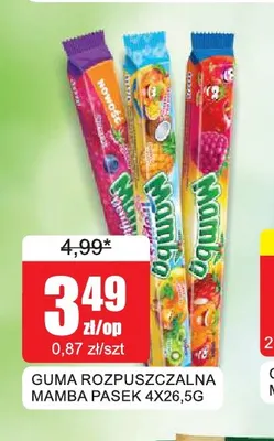 Guma rozpuszczalna Mamba pasek 4-pak 26,5 g promocja w Bingo